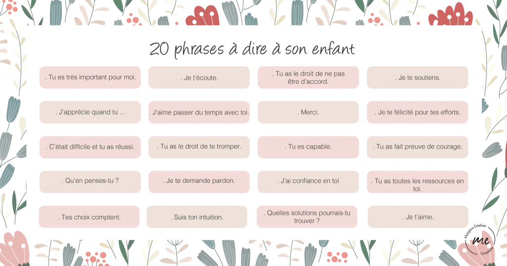 20 phrases à dire a votre enfant